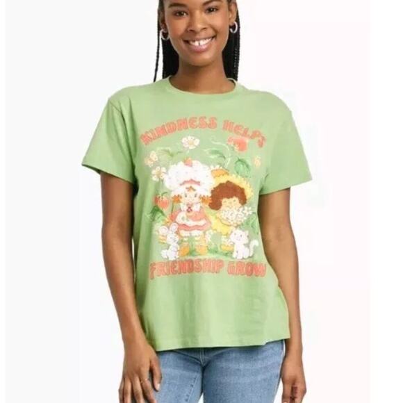 Strawberry Shortcake Women Kindness Helps Friendship Grow T-Shirt Size XL Green - Picture 1 of 8